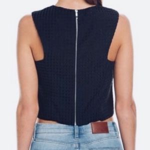 1.STATE gingham crop top full back zipper closure women’s Size Large